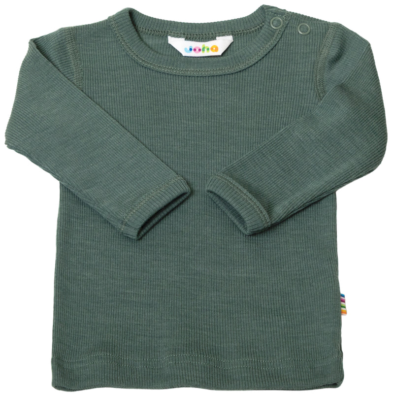 Ripp-Langarmshirt aus Merinowolle/Seide