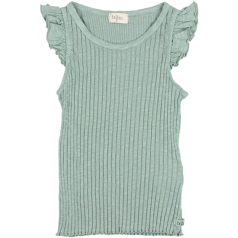 Soft-Ripp-Ruffle T-Shirt Sage Green