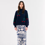 Cherry Printed Turtle Neck Jumper