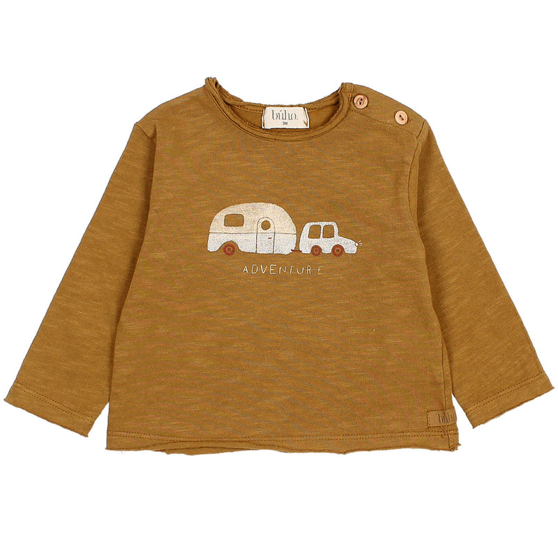 Baby Langarmshirt Adventure Ocre