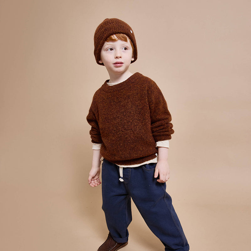 Strickmütze Melange Beanie Brownie