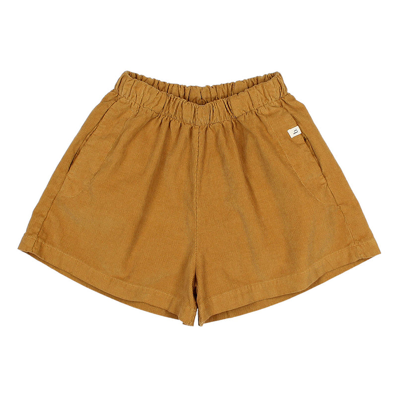 Soft Velour Skirt-Shorts Ocre