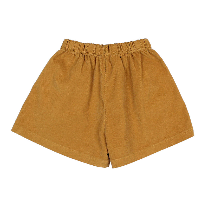 Soft Velour Skirt-Shorts Ocre