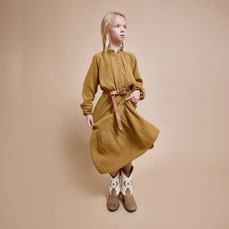 Fall Maxi Dress Ocre