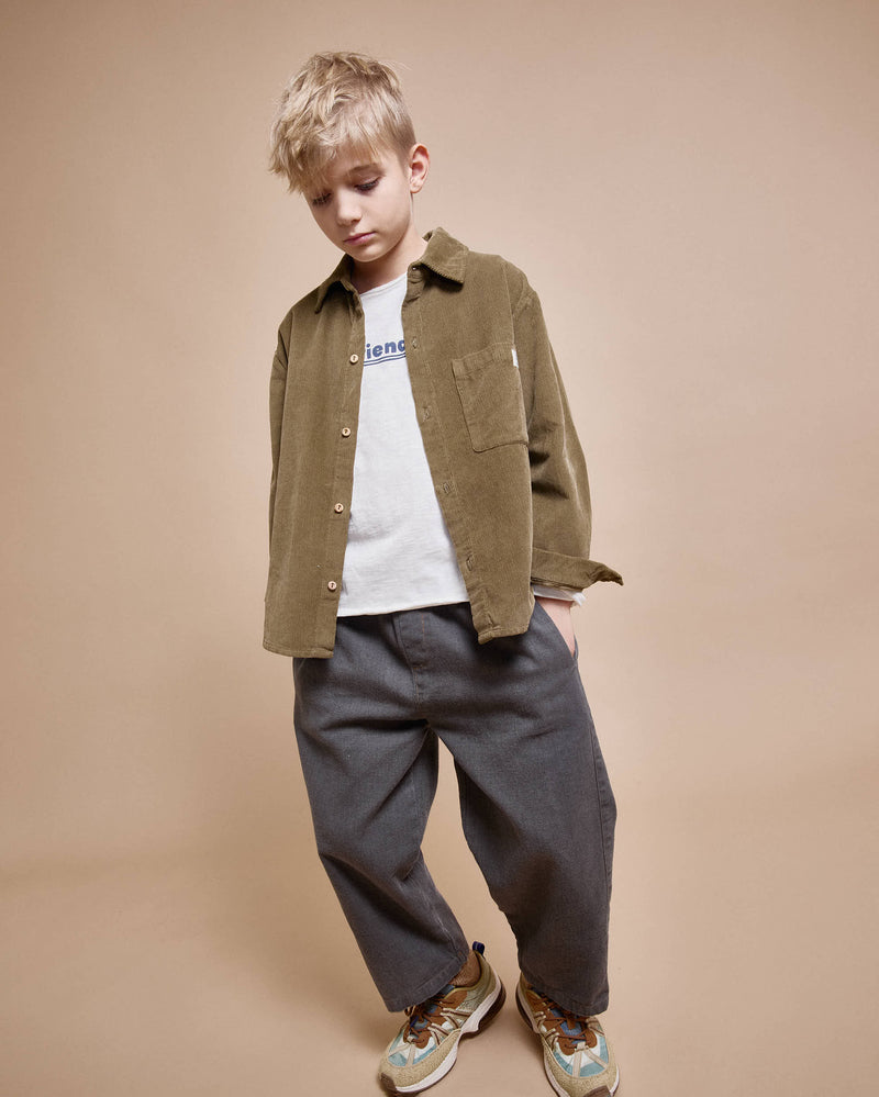 Soft Velour Hemd Kaki
