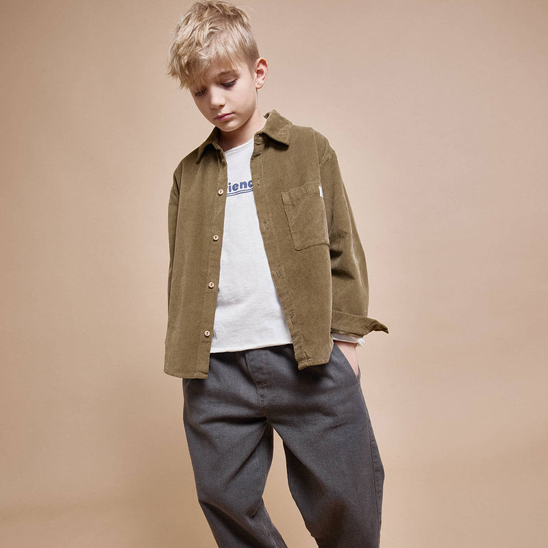 Soft Velour Hemd Kaki