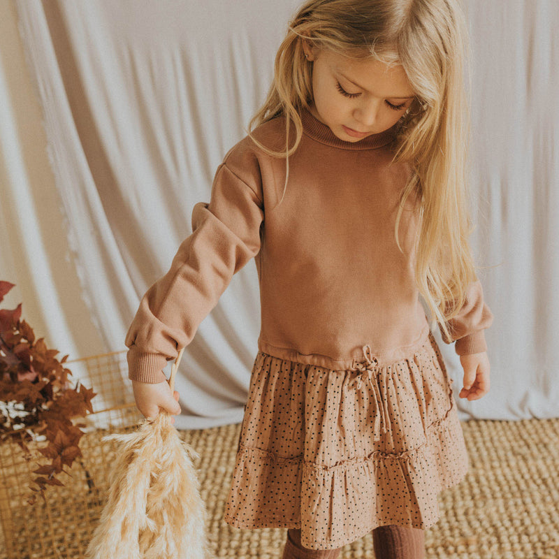 Kleid Dots Combi-Dress Cocoa