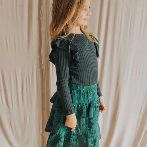 Rock Garden Midi Skirt Emerald