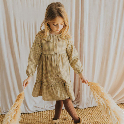 Kleid Mini Check Wheat