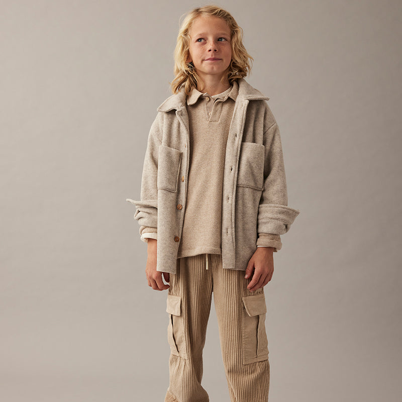 Soft Mélange Bamboo Shirt Jacket - Alghero Stone