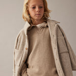 Soft Mélange Bamboo Shirt Jacket - Alghero Stone