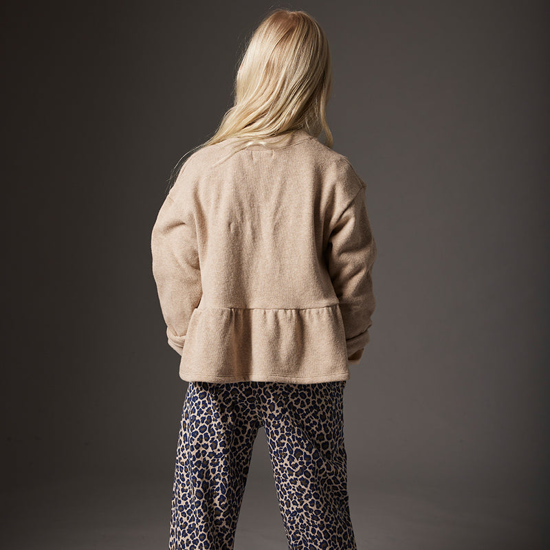 Soft Brushed Knit Cardigan Sweater - Annaba Stone