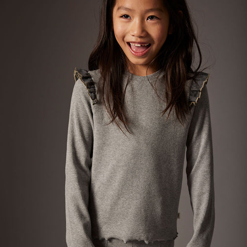 Soft Cotton Rib Sweater - Aruba Grey