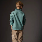 Organic Cotton Fleece Collar Sweatshirt - Cali Artic Blue