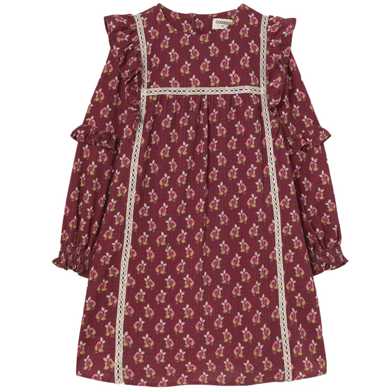 Bloom Textured Dress - Genovak Burgundy
