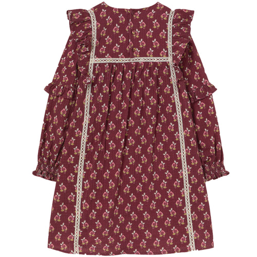 Bloom Textured Dress - Genovak Burgundy