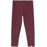Organic Cotton Animal Print Fleece Leggings Red Velvet