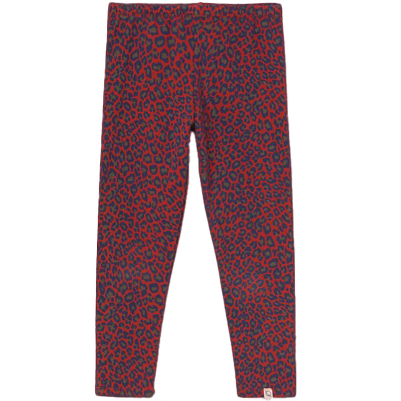 Organic Cotton Animal Print Fleece Leggings Red Velvet