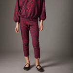 Organic Cotton Animal Print Fleece Leggings Red Velvet