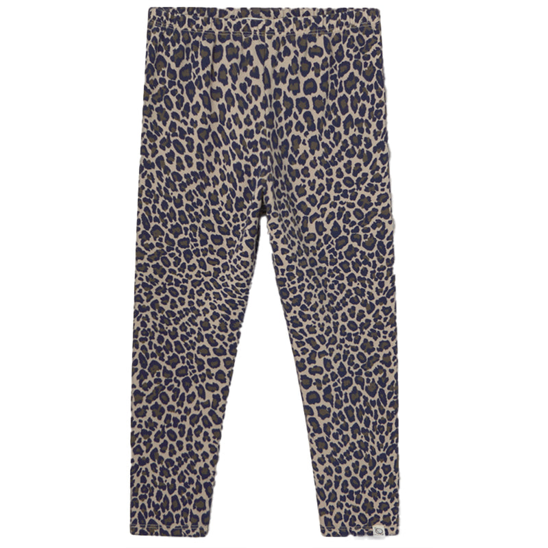 Organic Cotton Animal Print Fleece Leggings Stone