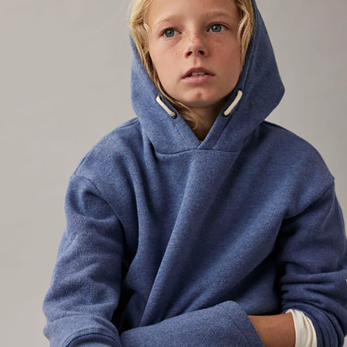 Mélange Fleece Hooded Sweatshirt - Orlando Chambray