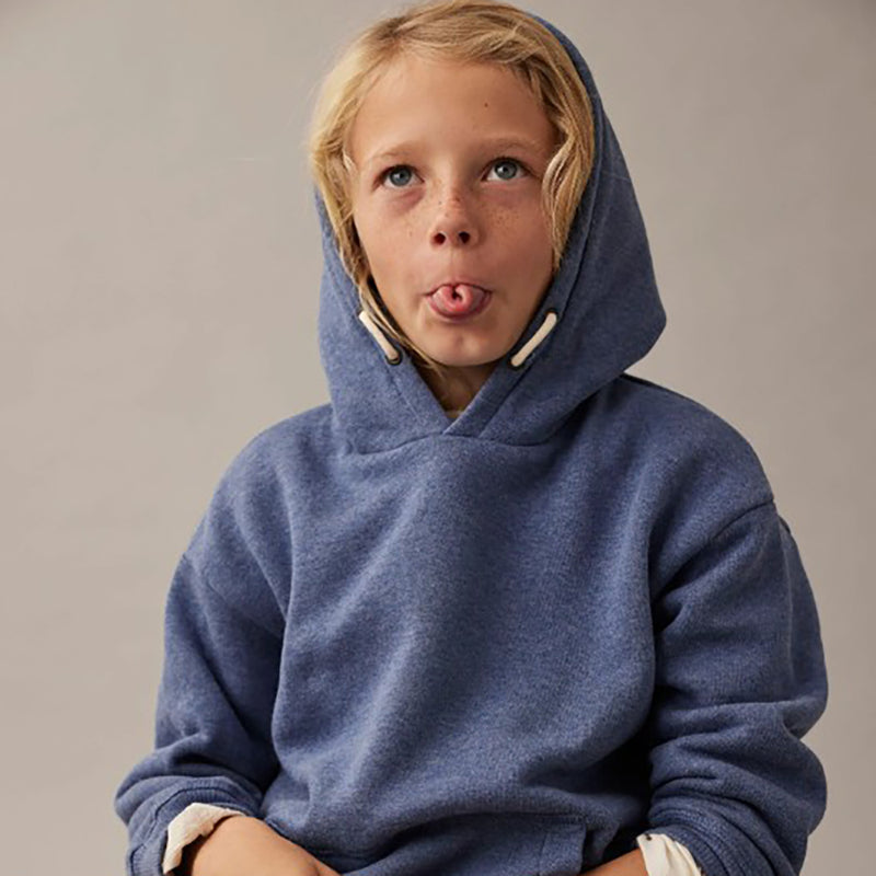 Mélange Fleece Hooded Sweatshirt - Orlando Chambray
