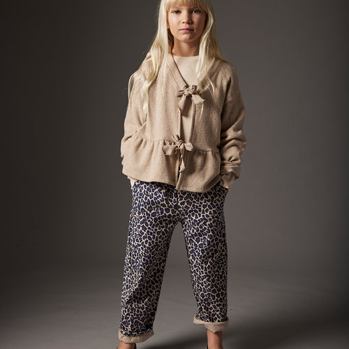 Organic Cotton Animal Print Twill Pants - Paola Stone