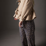Organic Cotton Animal Print Twill Pants - Paola Stone