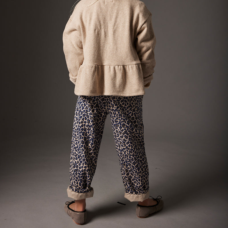 Organic Cotton Animal Print Twill Pants - Paola Stone