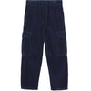 Organic Cotton Denim Corduroy Cargo Pants - Salem Navy