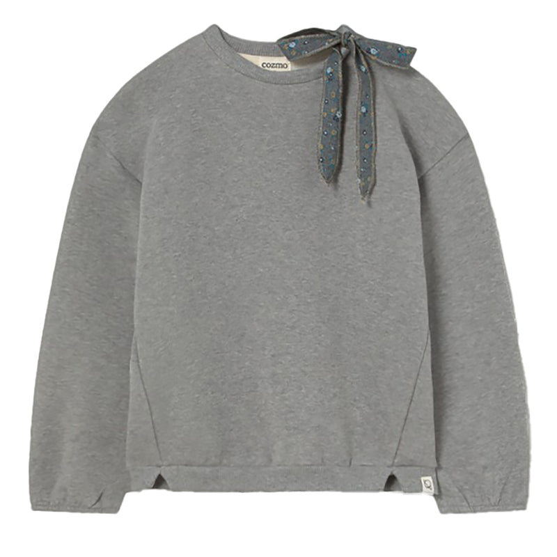 Mélange Fleece Bow Sweatshirt - Suecia Grey