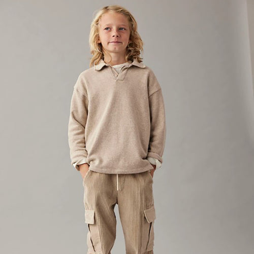 Soft Brushed Knit Sweater - Timor Stone