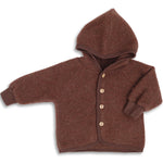 Wollfleece Kapuzenjacke Zimt Melange