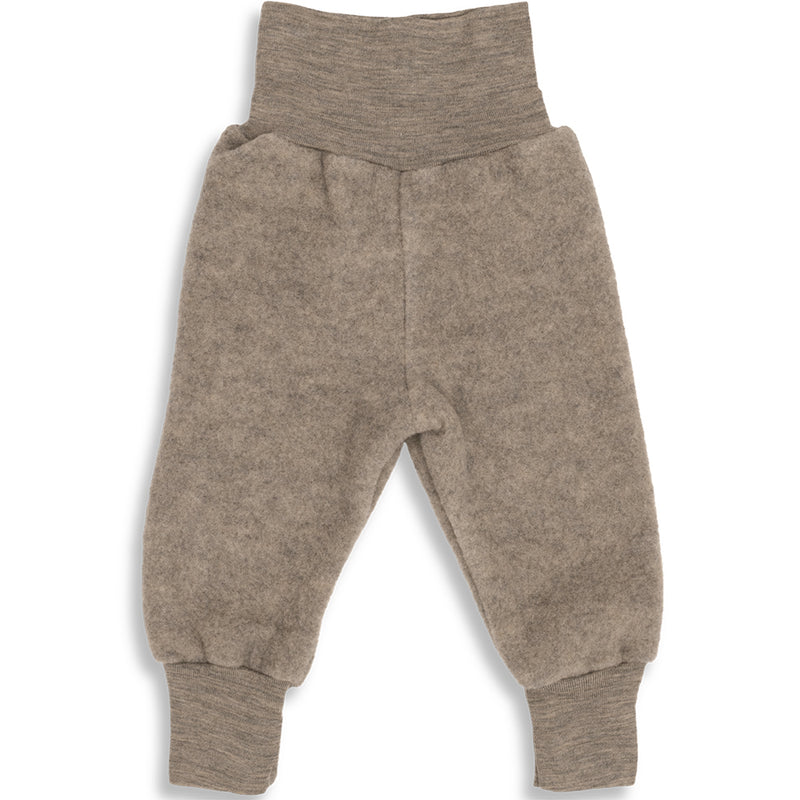 Wollfleece Hose Walnuss Melange