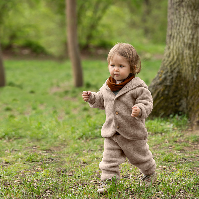 Wollfleece Hose Walnuss Melange