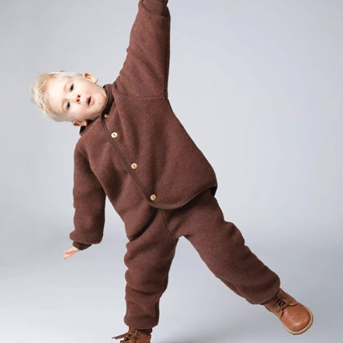 Wollfleece Hose Zimt Melange