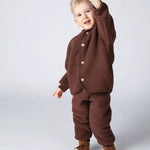 Wollfleece Hose Zimt Melange