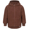 Wollfleece Kapuzenjacke Zimt Melange