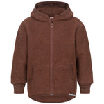 Wollfleece Kapuzenjacke Zimt Melange