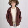 Wollfleece Kapuzenjacke Zimt Melange