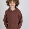 Wollfleece Kapuzenjacke Zimt Melange