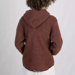 Wollfleece Kapuzenjacke Zimt Melange