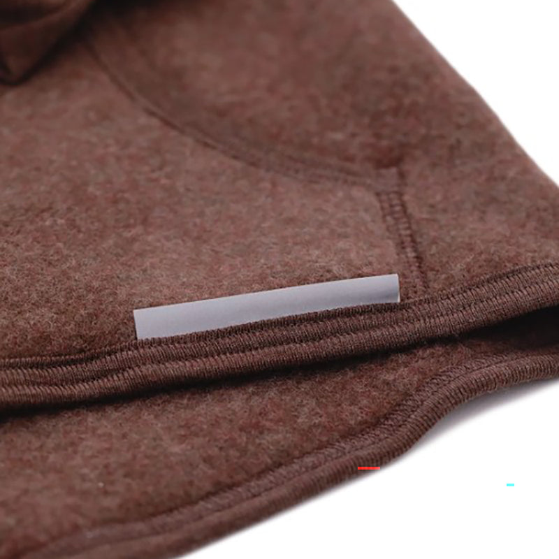 Wollfleece Kapuzenjacke Zimt Melange