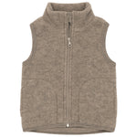 Wollfleece Weste Walnuss Melange