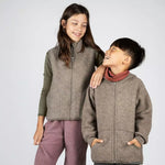 Wollfleece Weste Walnuss Melange