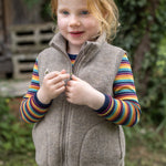 Wollfleece Weste Walnuss Melange