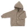Wollfleece Kapuzenjacke Walnuss Melange