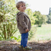 Wollfleece Kapuzenjacke Walnuss Melange