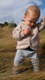 Wollfleece Kapuzenjacke Walnuss Melange