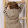 Wollfleece Kapuzenjacke Walnuss Melange